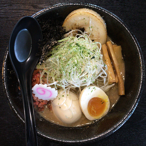 「海老豚骨そば・味玉」@新旬屋 麺 新庄若葉町店の写真