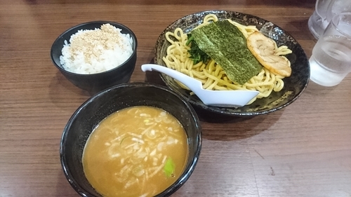 「ゆず魂心つけ麺＋ライス(サービス)」@横浜家系らーめん 魂心家 藤沢店の写真