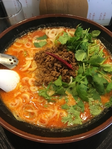 「パクチー担々麺」@らーめん屋 豪快の写真