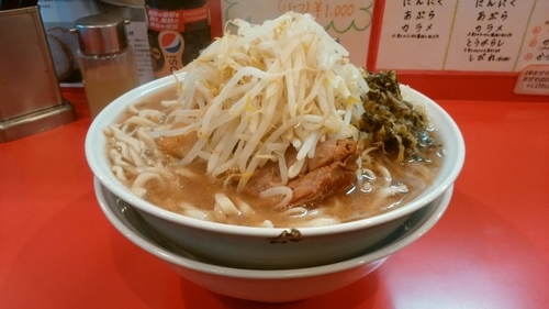 「ラーメン　大　600g 　高菜」@麺屋 桐龍の写真