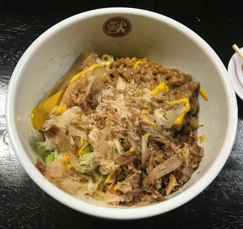 「納豆油そば【納豆の日限定】」@豚らーめん 獣道の写真