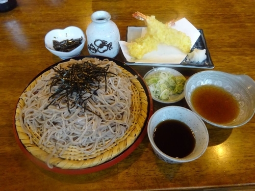「海老天ざる大盛り」@手打ち蕎麦 くるまやの写真