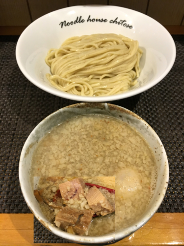 「背油魚介つけ麺 750円 (麺少なめ 200g）」@麺庵ちとせの写真