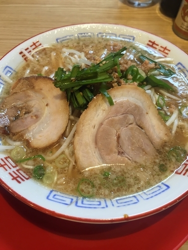 「青とんがらしそば、サービスライス」@中華そば 三浦の写真