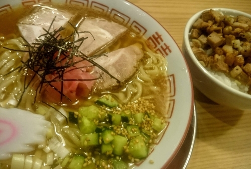 「冷やし煮干しそば（夏限定）＋肉飯」@煮干そば 流。の写真