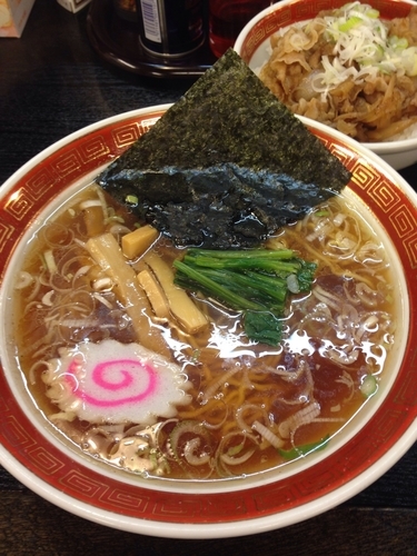 「(中華そば ＋ 焼肉丼) Bセット880円」@中華そば 浜田屋 本店の写真