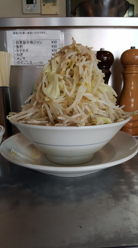「ラーメン(硬め、野菜大蒜マシマシ、カラメ以外全マシ)」@らーめん大 練馬店の写真