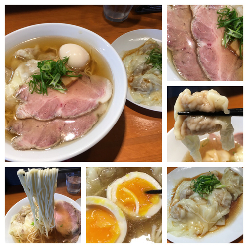 「特製塩煮干しそば 950円＋皿ワンタン 400円」@麺処 清水の写真