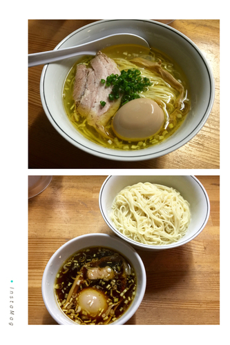 「味玉塩ラーメン 味玉醤油つけ麺」@麺屋 彩香の写真
