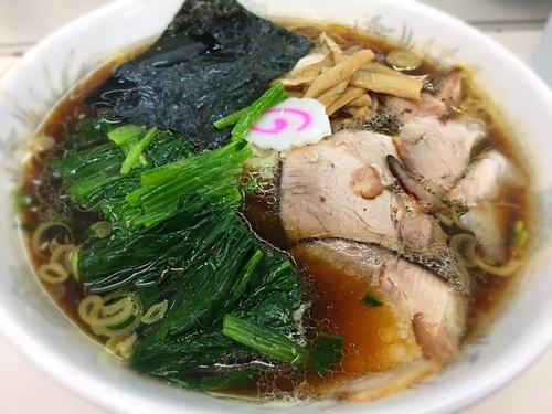 「ラーメン大ほうれん100麺固」@青島食堂 秋葉原店の写真