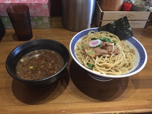 「濃厚つけ麺(あつもり、大盛360ｇ) 800円」@馳走麺 狸穴の写真