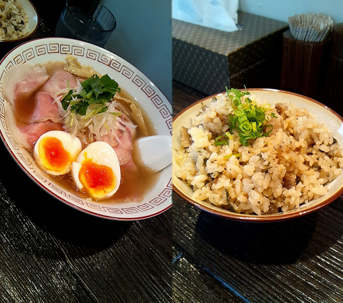 「『特製中華そば 塩+炊きこみごはん(￥950+150)』」@中華そば 向日葵の写真