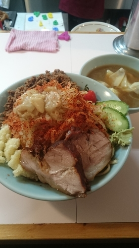 「冷やし生郎つけ+大盛+肉多め」@成蹊前ラーメン 吉祥寺の写真