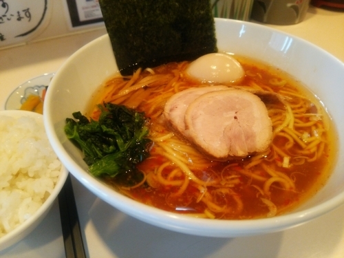 「ちょい辛らーめん＋味玉」@らーめん将貴の写真