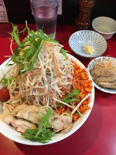 「冷やし中華850円+豚1枚90円」@千里眼の写真