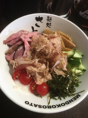 「7月の限定「カツオの冷やしまぜそば」850円」@麺処 さとう 桜新町店の写真