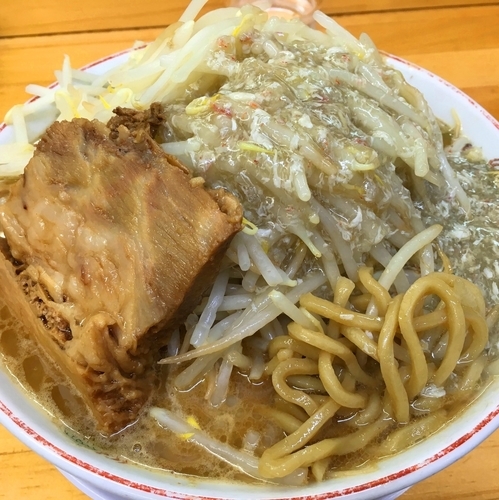 「【限定】渡 蟹郎（大盛300g，野菜増し，にんにく少し）」@ラーメン 龍郎の写真