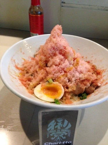 「チャレンジメニュー  海老冷やしトマトまぜそば」@麺や 海老庵の写真