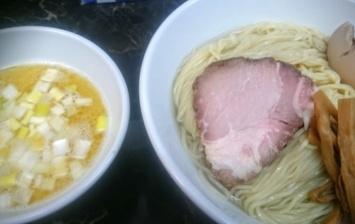 「さつま地鶏白湯つけ麺（月１回限定）＋Ｂ玉」@らーめん えんやの写真