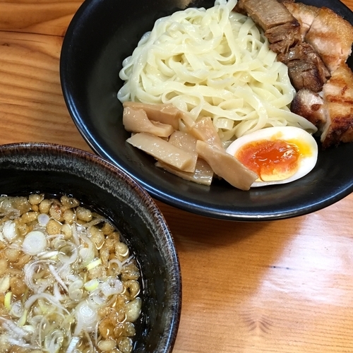 「えび玉つけ麺（中盛）」@麺屋 十八番の写真