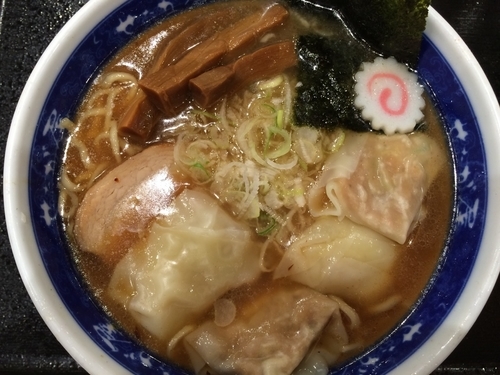 「梅納豆ワンタン麺 1000円」@せたが屋 守谷サービスエリア店の写真