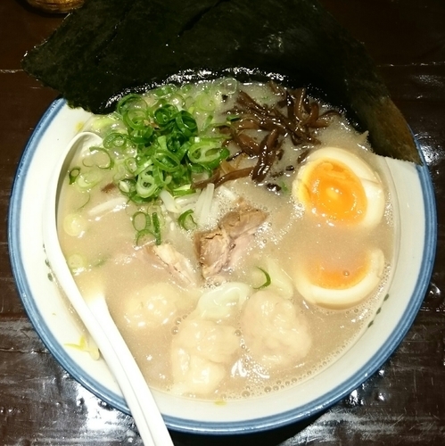 「のり玉海老ワンタンめん(細麺 カタめん)」@麺の坊 砦の写真