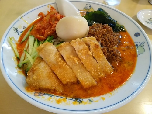 「【限定】辛口デラックス冷やしタンタンメン　（麺大盛り）」@テンホウ 松本渚店の写真