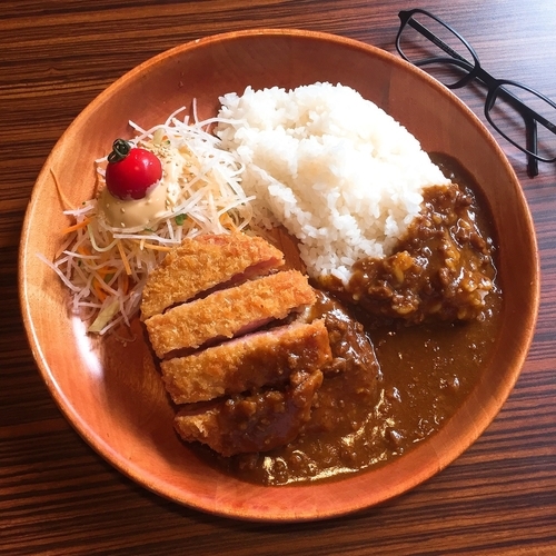 「厚切りハムカツ＆カリーバーグディッシュ（150g）」@びっくりドンキー 関町店の写真