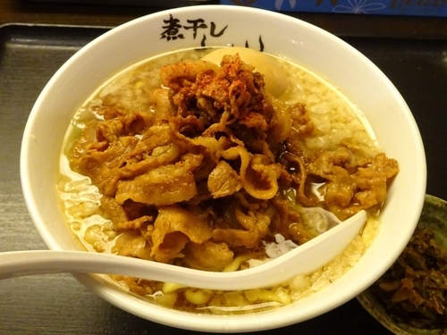 「スタミナ豚肉そば（880円）＋味玉（100円）」@煮干しらーめん青樹 立川店の写真