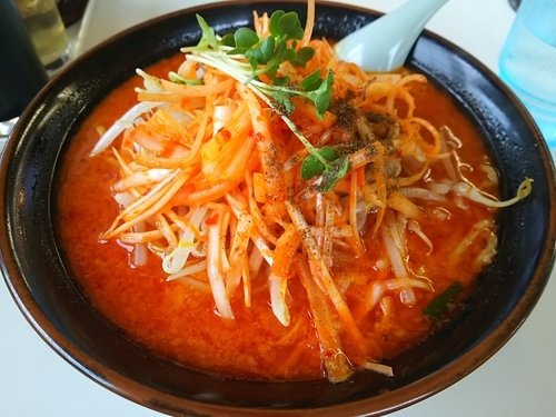 「大辛ラーメン　（大盛り：サービス券）」@くるまやラーメン 松本渚店の写真