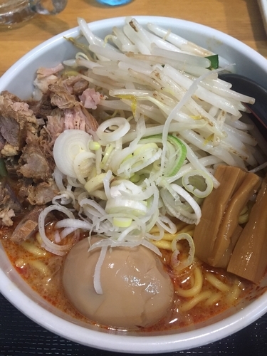 「あえめん、サービス煮玉子」@味噌麺処 花道庵の写真