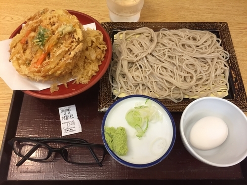 「かき揚げそば　もり」@いわもとQ 池袋店の写真