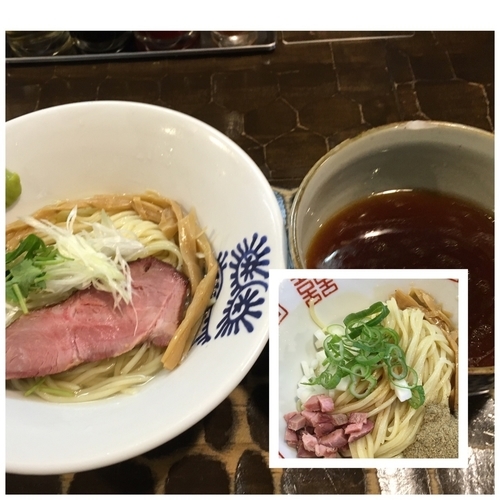 「淡麗つけそば、冷し煮干油そば」@特級鶏蕎麦 龍介の写真