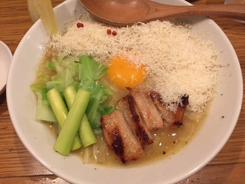 「トリポターナ：820円＋チーズ増し100円」@鶏ポタラーメン THANK 大門店の写真
