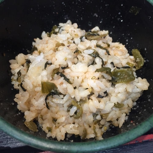 「高菜明太ごはん（￥360）＋コロッケ（クーポン）」@ゆで太郎 西五反田2丁目店の写真