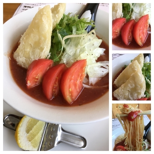 「夏季限定 1日10食 冷やしトマトのスープ麺 中盛 950円」@麺屋 泰紋の写真