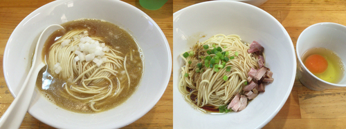 「煮干ソバ（醤油・裏かけ）650円+和え玉200円+生卵50円」@煮干中華ソバ イチカワの写真