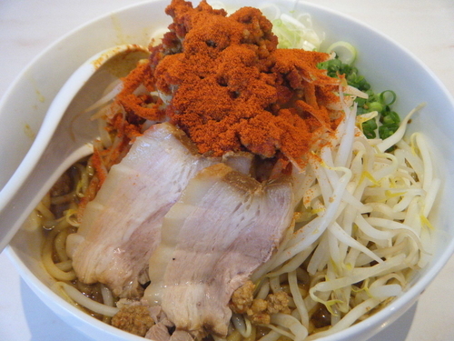 「ｸｰﾎﾟﾝ限定：カレーまぜそば800円」@麺処 あんかつの写真