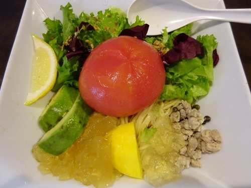 「グリーンペッパーラープのジュレじゅーしー　　1000円」@麺者 服部の写真