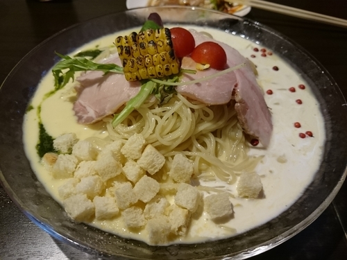 「【限定】もろこしの冷製クリームらーめん 850円」@中華そば専門 はつがい商店の写真