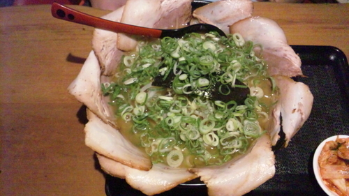 「ちゃーしゅー麺(麺・ネギ・もやし大盛)」@らーめん八角 播磨本店の写真