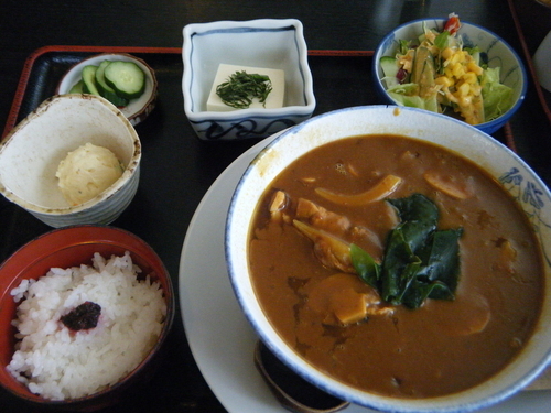 「カレーラーメンセット750円」@お食事処平井屋 本宮庵の写真