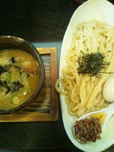 「名古屋つけそば（味玉トッピング）」@豚そば ぎんや 黒川本店の写真