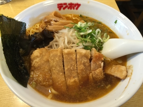 「肉揚げ特製にんにくらーめん（大盛）_太麺ver.」@テンホウ 松本渚店の写真