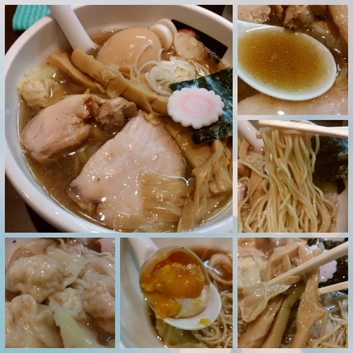 「ワンタン煮干しそば　980円」@おおぜき中華そば店の写真