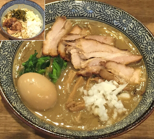 「煮干し白湯そば+煮玉子+チャーシュー+替玉」@煮干し中華そば 一剣の写真