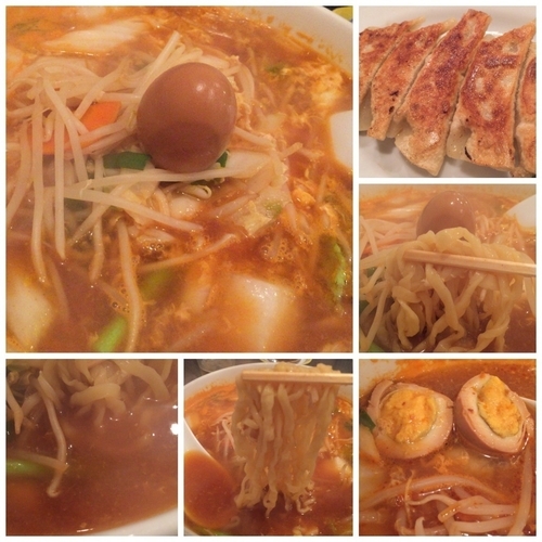 「四川風五目ラーメン 手打ち麺890円 ビール&餃子」@しなそば家の写真