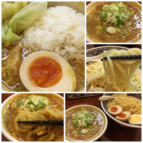 「【限定】カレーつけ麺（中盛300g）880円＋味玉＋半ライス」@拉麺 梅太郎の写真