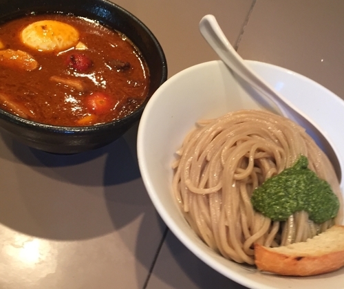 「ebiトマトつけ麺肉と玉子入り」@つけ麺 五ノ神製作所の写真