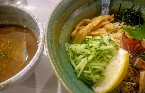 「烏賊つけめん（季節限定）＋炊き込みご飯」@麺処 きなりの写真